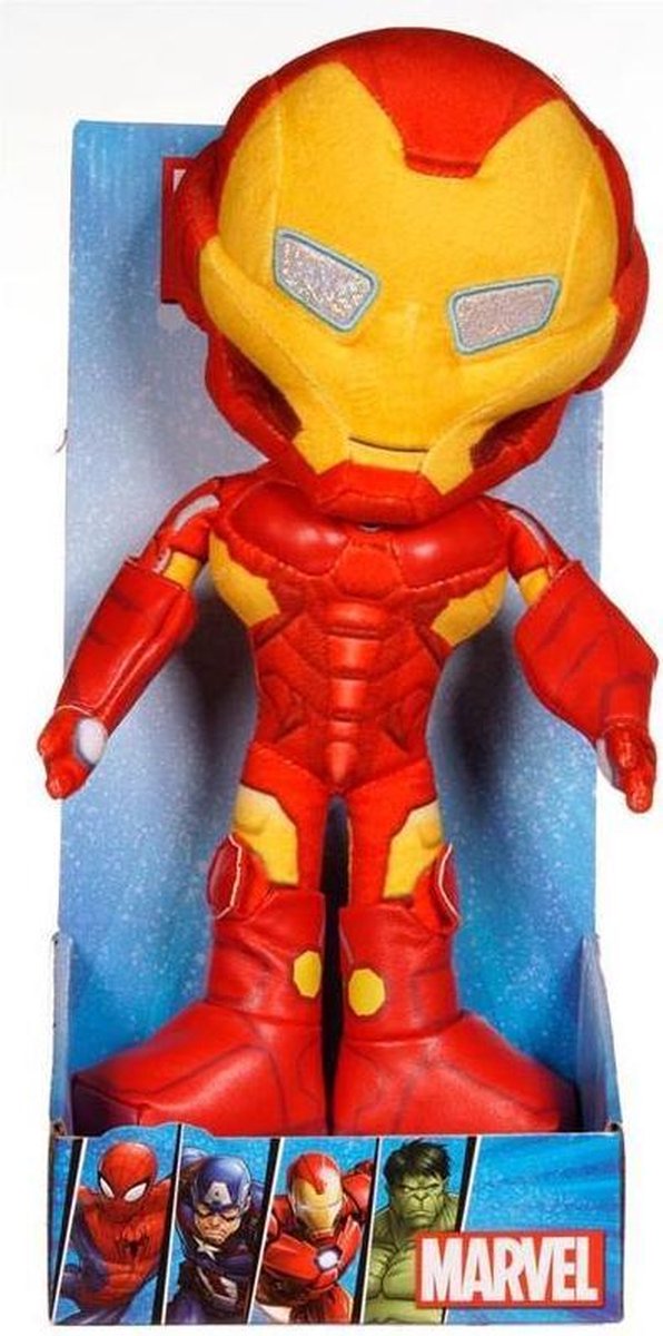 Marvel Avengers Mighty Iron Man Pluche Knuffel 30 cm | Marvel Plush Toy | Marvel Peluche Knuffel | Knuffel voor kinderen | Speelgoed | Pluche Knuffel | Ultron, Iron Man, Vision, Thor | Marvel and friends